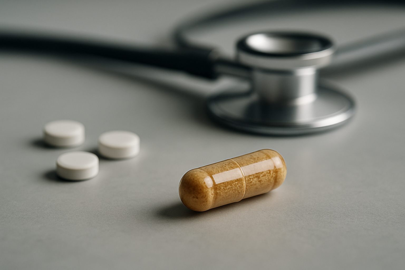 Medizinisches Sicherheitskonzept mit Symbolen für Nebenwirkungen, Kontraindikationen und Harm Reduction beim Microdosing